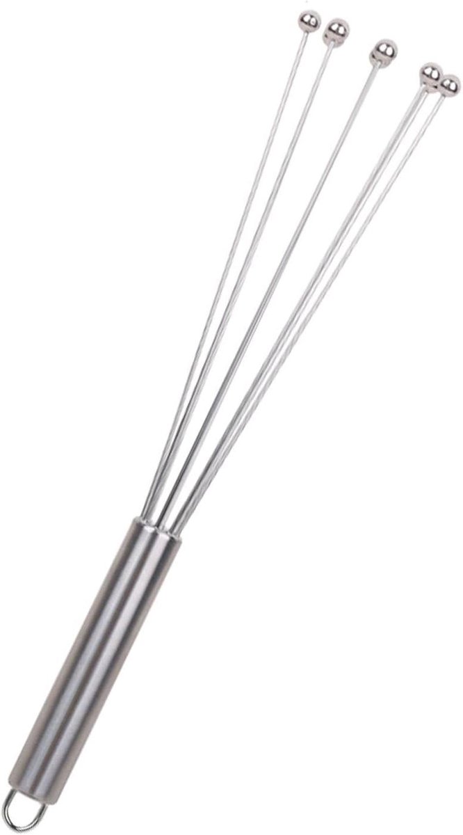 Handmatige Garde - Eierklopper Roestvrij Staal - Beslag Mengen - 8 Dikke Stalen Draden - 29.8 cm - Zilver