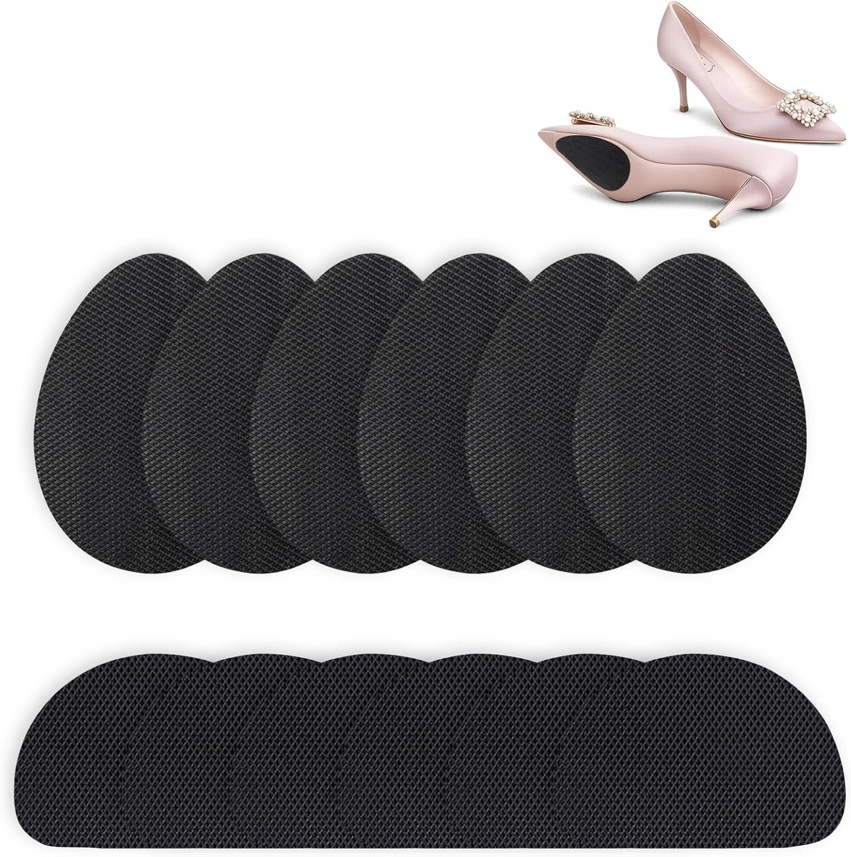 Set van 12 rubberen zolen - zwarte antislip beschermers - maximale grip - ideaal voor zakelijke schoenen - SnelShoppen