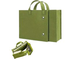Laptoptas Vilt - Schoudertas Opvouwbaar - Dagelijks Werk - Met Handige Vakken - 30 x 20 x 5 cm - Groen