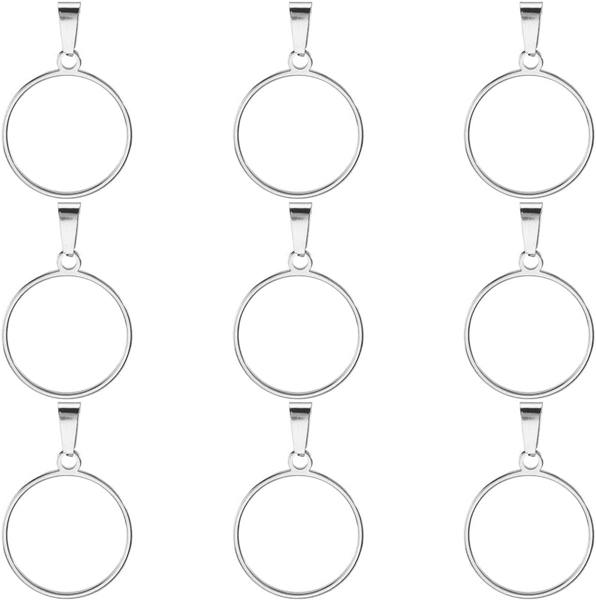 Open Bezel Charms 20mm Rond Frame - Zilver - Hol - Perfect voor sieraden maken - SnelShoppen