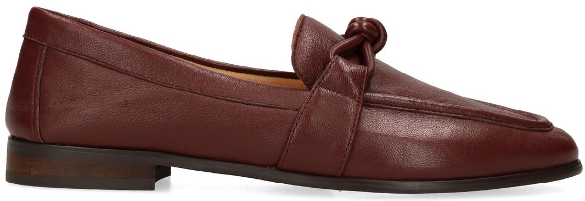 Manfield - Dames - Bordeaux rode leren loafers - Maat 40