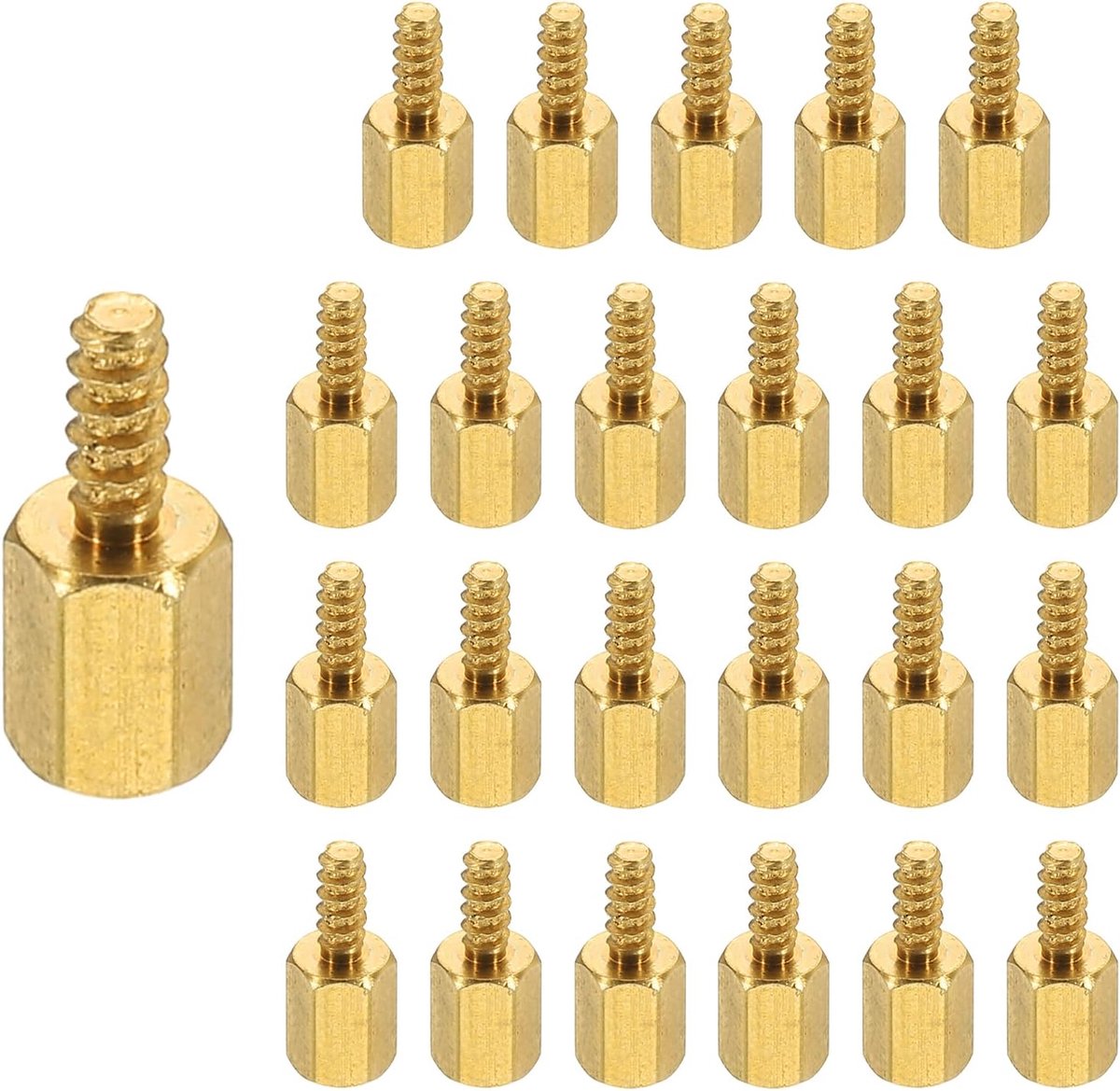 24 Stks M2.5.5 6+6mm Hex Standoff Spacer, Mannelijke naar Vrouwelijke Koperen Schroefdraad Pijlers Standoff Spacer Zeshoekige Afstandhouders Afstandhouders Schroeven Moeren voor PC PCB