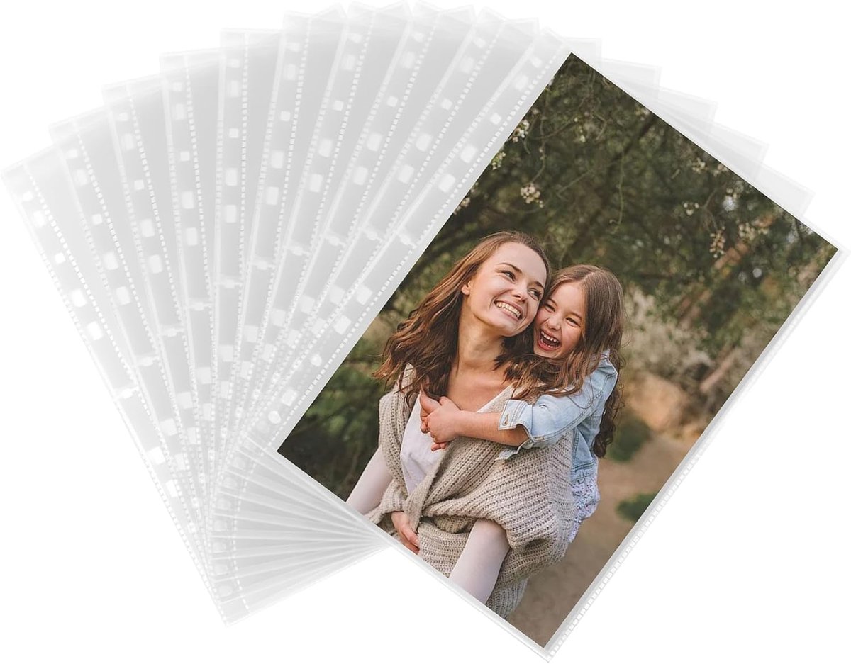 30 stuks transparante hoezen A4, glashelder, 60 rasters, transparant, dubbelzijdig, fotokoffer, ansichtkaartenhoezen, 2 vakken, transparante hoezen voor foto's, ansichtkaarten, beschermhoezen (1 vak)