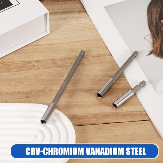 3st Sterke Magnetische Boor Verlenghouders, 6/10/15cm Magnetische Schroevendraaier Verlengstuk Houder voor Slagschroevendraaier 1/4" Hex Schacht Boren Houder Verlenger voor Onderhoud — afbeelding 2