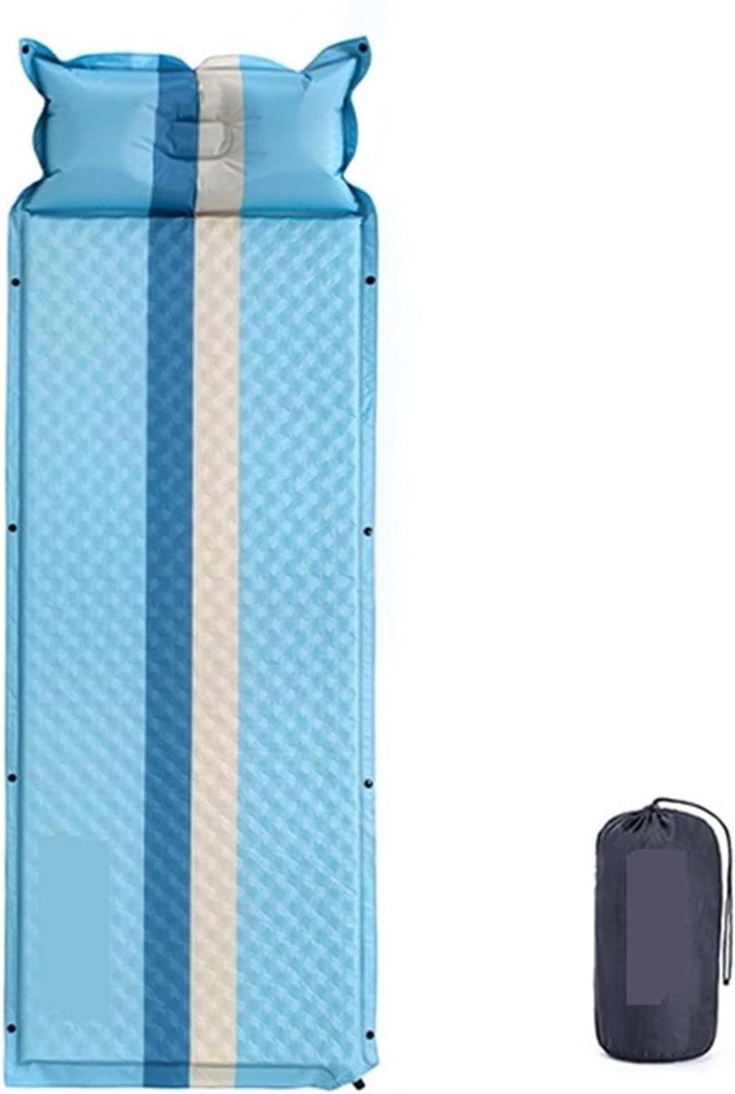 Zelfopblaasbare campingmat - Kampeer matras Slaapmat - Kamperen en Reizen - Ingebouwde voetpomp - 192x65x3cm - Blauw