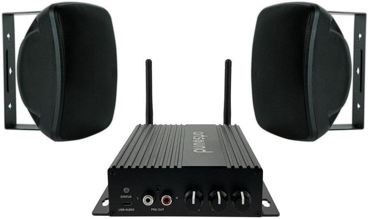 Buitenboxen set 2 x 150 W - Waterdicht - Multiroom versterker - Muziek via Bluetooth - SnelShoppen