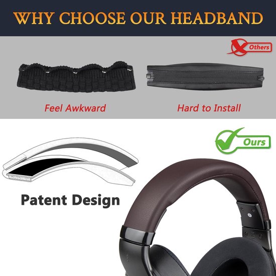 Hoofdbandhoes headband voor Sennheiser HD579/HD595/HD595SE/HD598/HD598SE/HD598CS/HD598SR/HD599/HD599SE hoofdtelefoons, vervangend hoofdbandkussen reparatieonderdeel — afbeelding 4