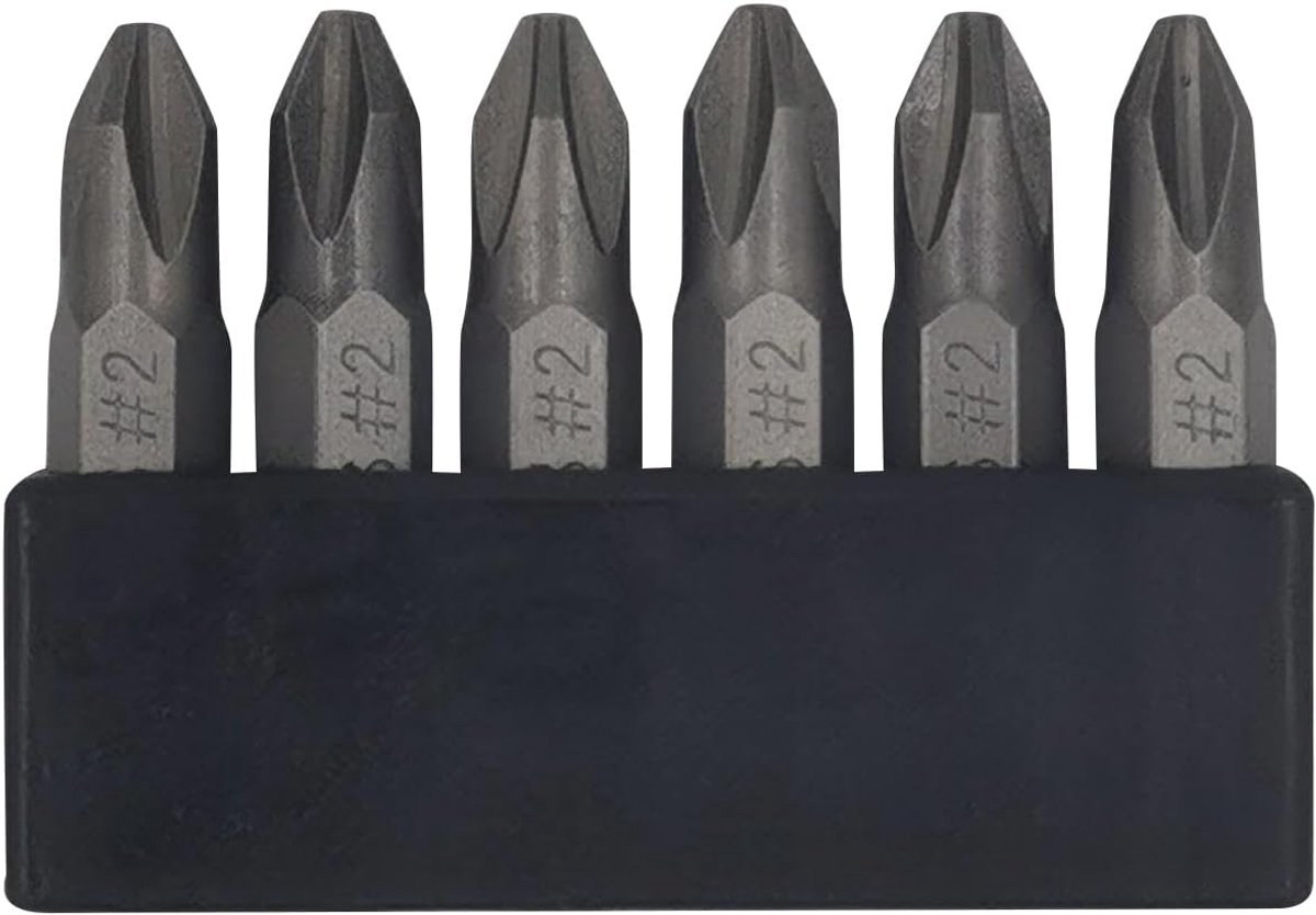 6 stuks 35 mm JIS-schroevendraaierbitset met magnetische punt, 1/4 zeskantschacht, S2 gelegeerd staal en opbergstrip met 6 sleuven - perfect voor Japanse motorfietsen, auto's, fietsen en uitrusting