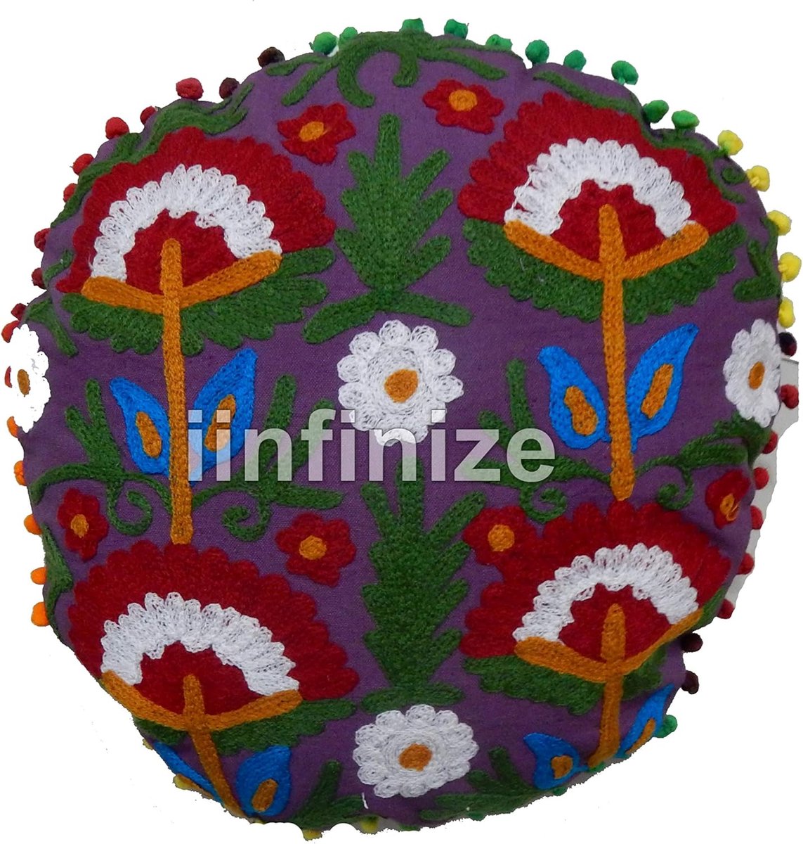 Kussenhoes Suzani 40x40 cm - Geborduurd katoen - Met rits - Ideaal voor decoratie - SnelShoppen