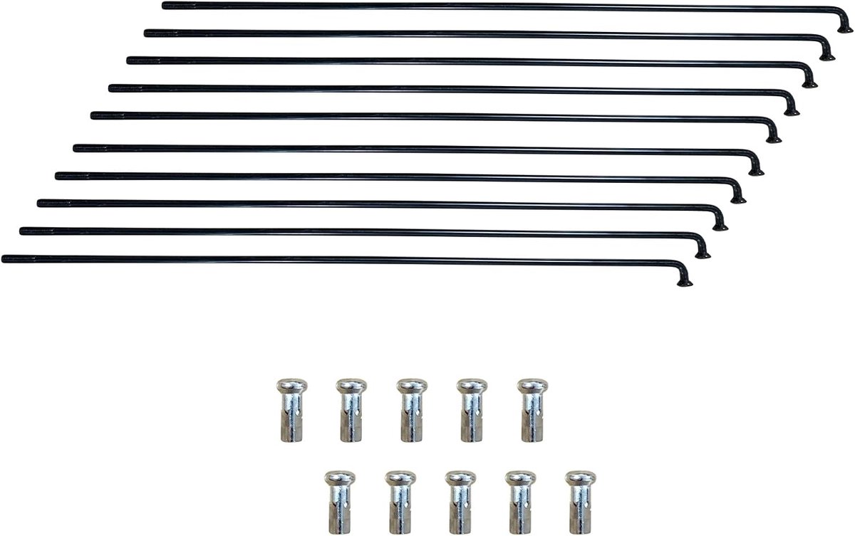 Spaken, 10/36 stuks met nippel, 71-253 mm, diameter 2,5 mm, mountainbike-staal/roestvrij stalen spaken 12 G voor MTB-fietsspaken, downhill, trekking, meer en stadsfietsen