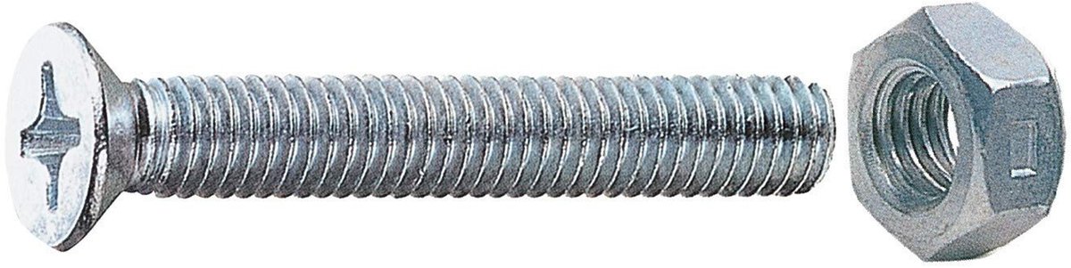 Metaal Schroeven - Verzonken Kop Schroeven - Bevestigen Materialen - Verzinkt Staal Klasse 4.8 - 3x10 mm - Zilverkleurig