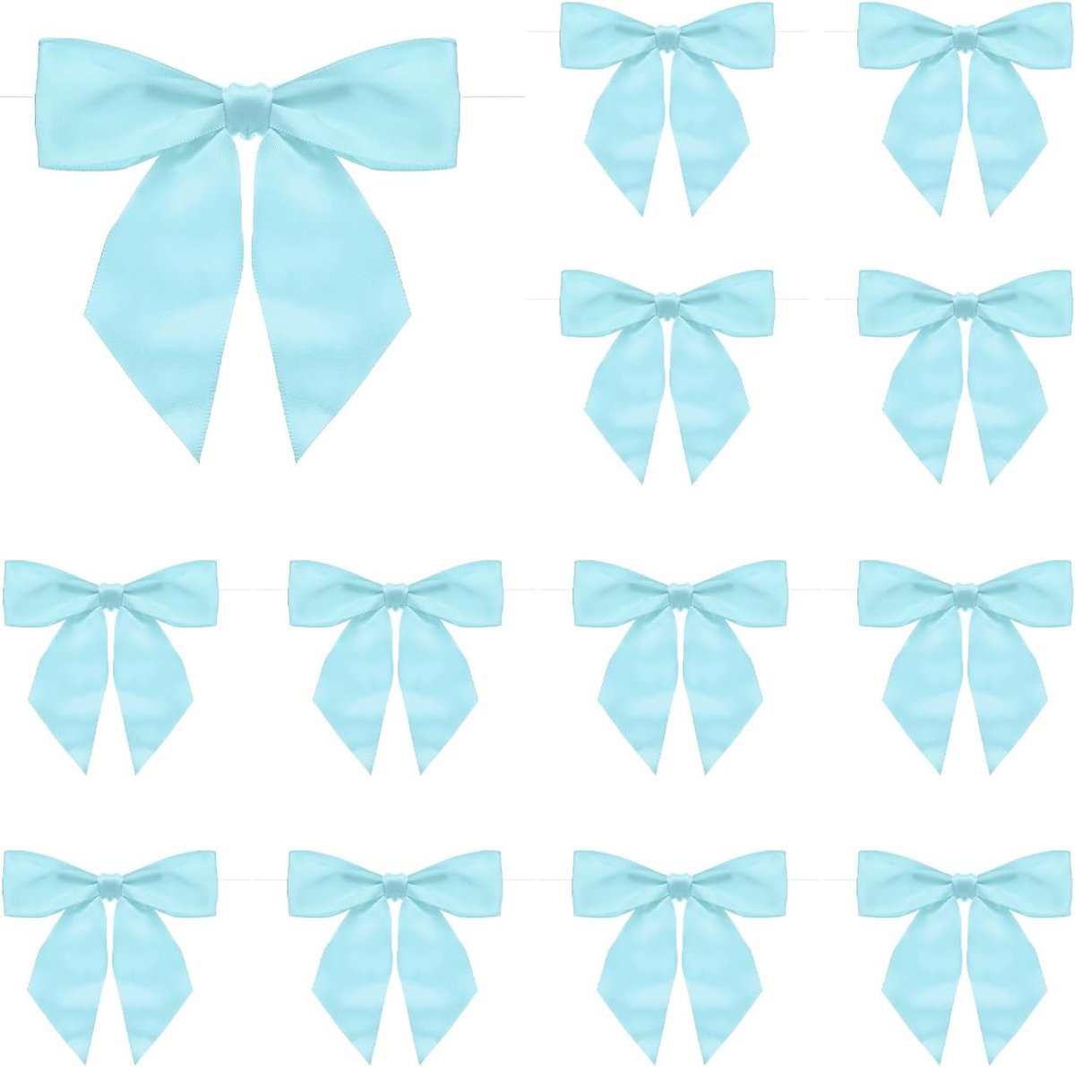 30 stuks voorgebonden linten, satijnen lint, strikken, 11,5 cm, draaisluitingen, cadeaustrikken voor knutselwerk, doe-het-zelf, snoepzakjes, Kerstmis, bruiloft, decoratie, feestzakjes,