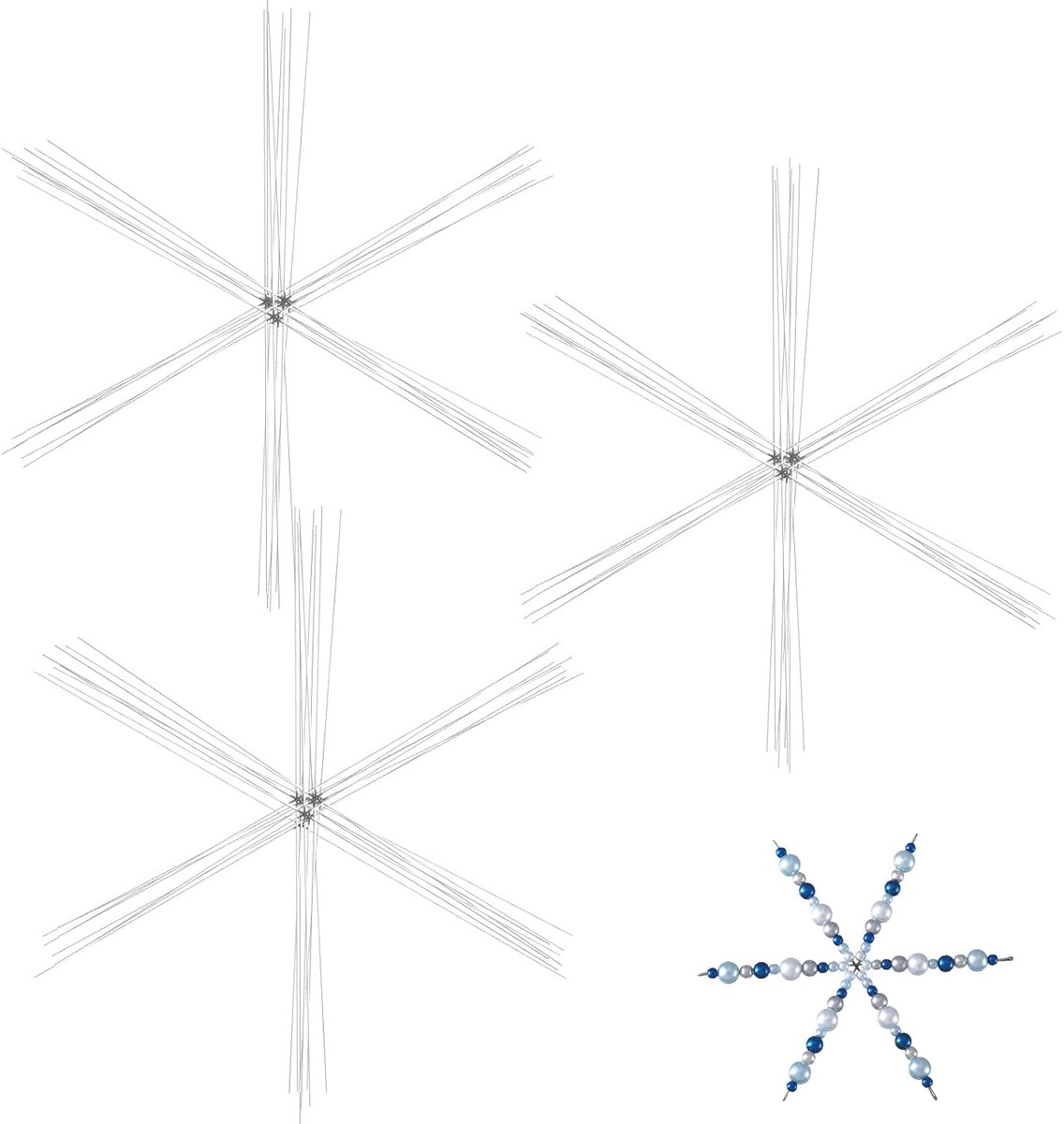 Draad Metalen Sneeuwvlok Draad Xmas Kraal Draad voor DIY Sieraden Lint Charms Party Winter Decoraties Craft Maken Benodigdheden (24 stuks, 10,5 cm)