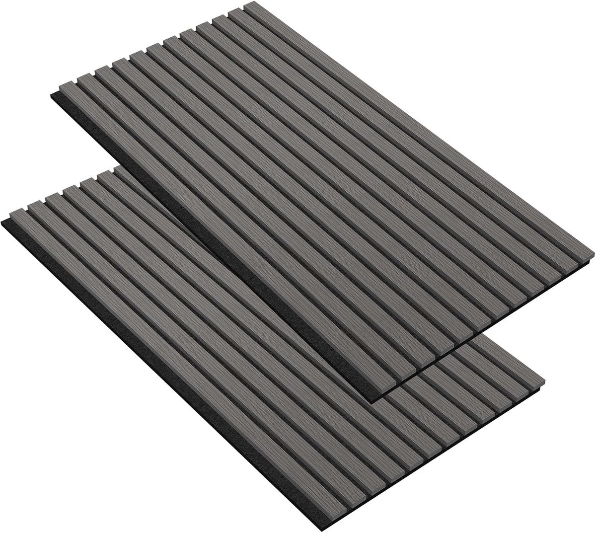 Akoestische panelen, 120 x 60 cm, wandpanelen, houten panelen, muur, geluidsisolatie met houtlook, akoestisch paneel, wandbekleding, geluidsisolatieplaten, lamellenwand, zwart, 2 stuks