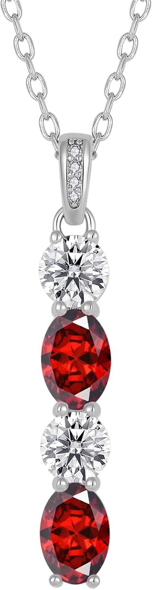 Damesketting met geboortesteen, zilverkleurig, messing halsketting, hanger, jubileum, verjaardag, sieraden, cadeau voor vrouwen