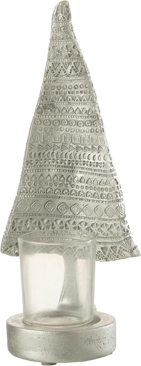 Kaarsenhouder kerstboom groot - poly zilver - sfeervolle decoratie - perfect voor de feestdagen - SnelShoppen