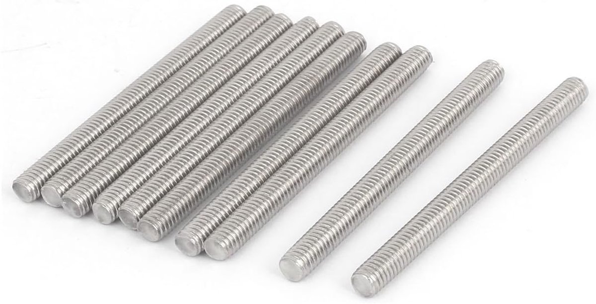 sourcingmap M6 x 70mm 304 RVS Mannelijke Schroefdraadstaaf Studs Zilver Toon 10 Stks