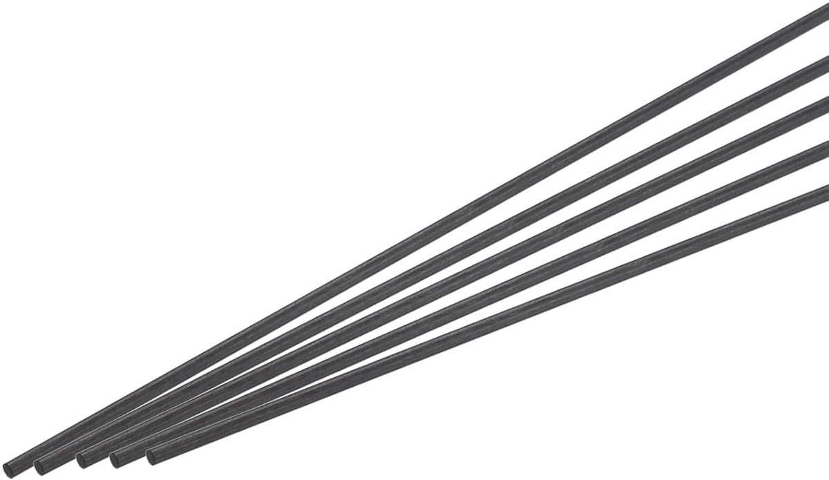 Koolstofvezelstang, 1,5 mm x 100 mm voor RC auto vliegtuig DIY gereedschap vleugelbuis quadcopter arm, verpakking van 5