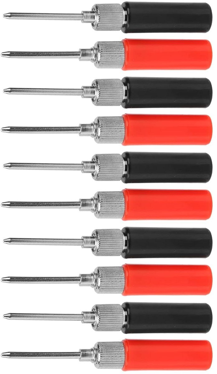 Multimeter Meetsnoer - Testpennen Sondepennen - Elektrische Tests - Vernikkeld Messing - 30VAC-60VDC 24A - Rood Zwart