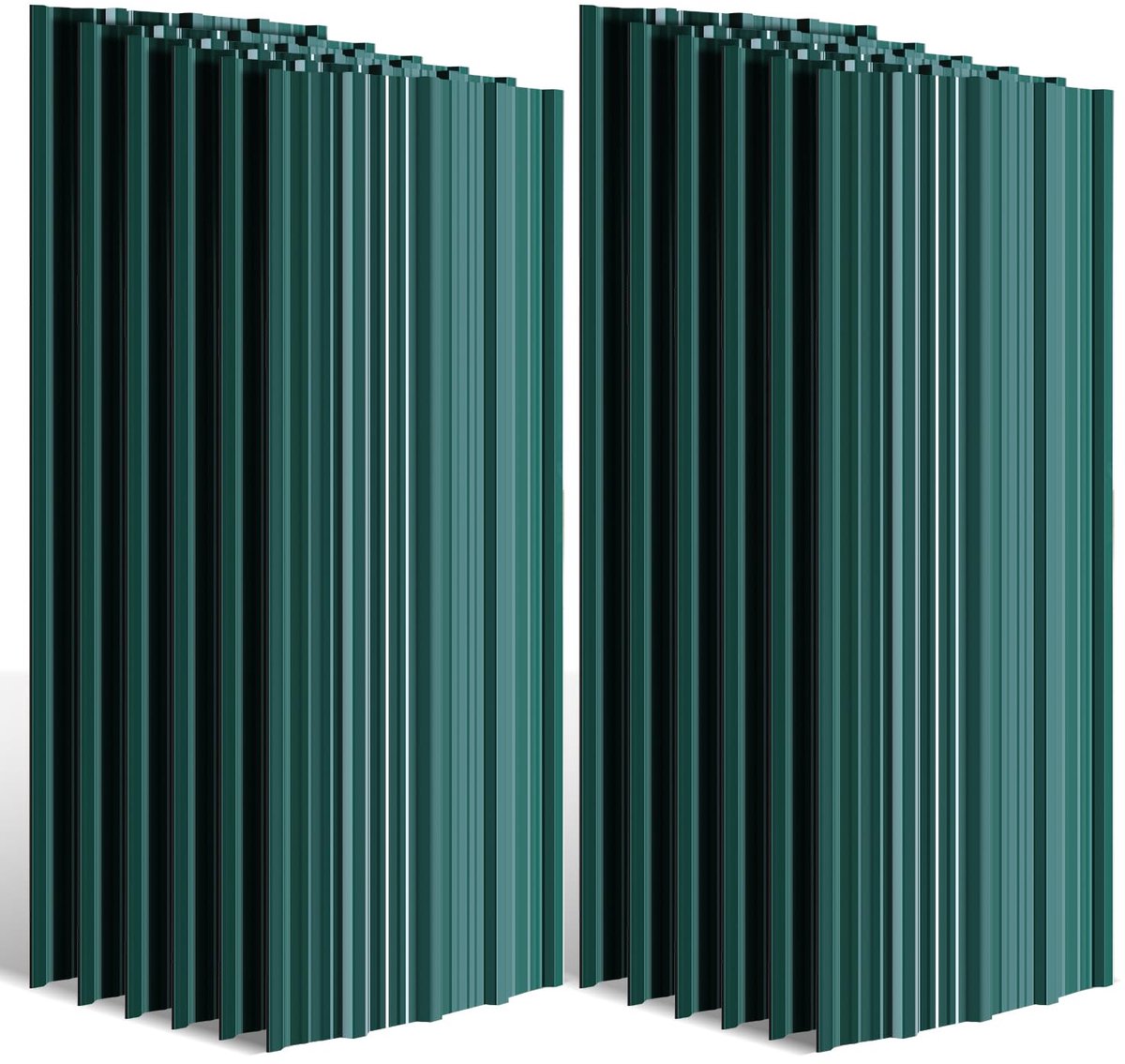Set van 24 trapeziumplaat-dakplaten in groen – verzinkt blik voor duurzame dakconstructies, perfect voor carports en tuinhuisjes, totale oppervlakte 14 m²