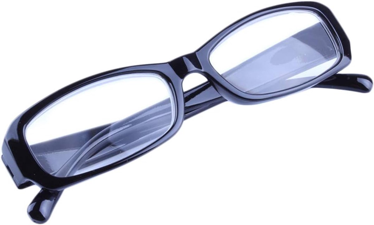 Unisex rechthoekige leesbril klassieke las mode comfortabele leesbril met hoes 4.0 4.5 5.0 5.5 6.0, zwart, 50 mm x 31 mm