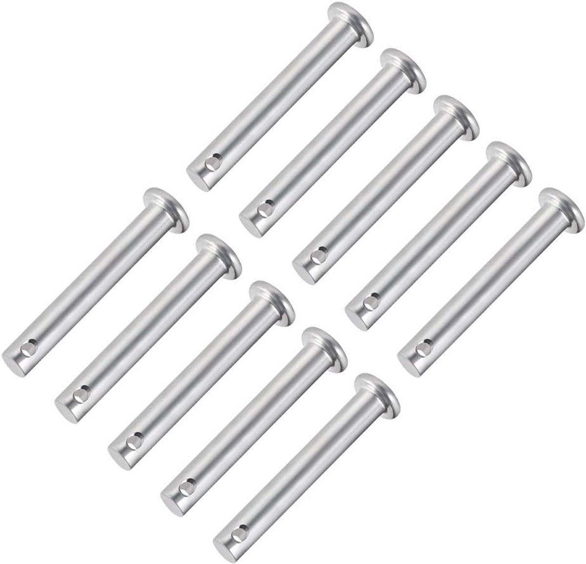 Sourcing map 10 stuks eengat vorkbouten 8 mm x 20 mm platte kop verzinkt staal 6mm x 40mm 10 Pcs