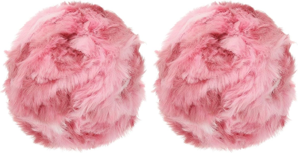 35 m kunstbontgaren, 2 strengen 1,5 cm OD 50 g, zacht donzig garen, gehaakt pluizige dikke polyester pluche vacht voor haken en handbreien, sjaals, hoed, deken, tapijt, roze