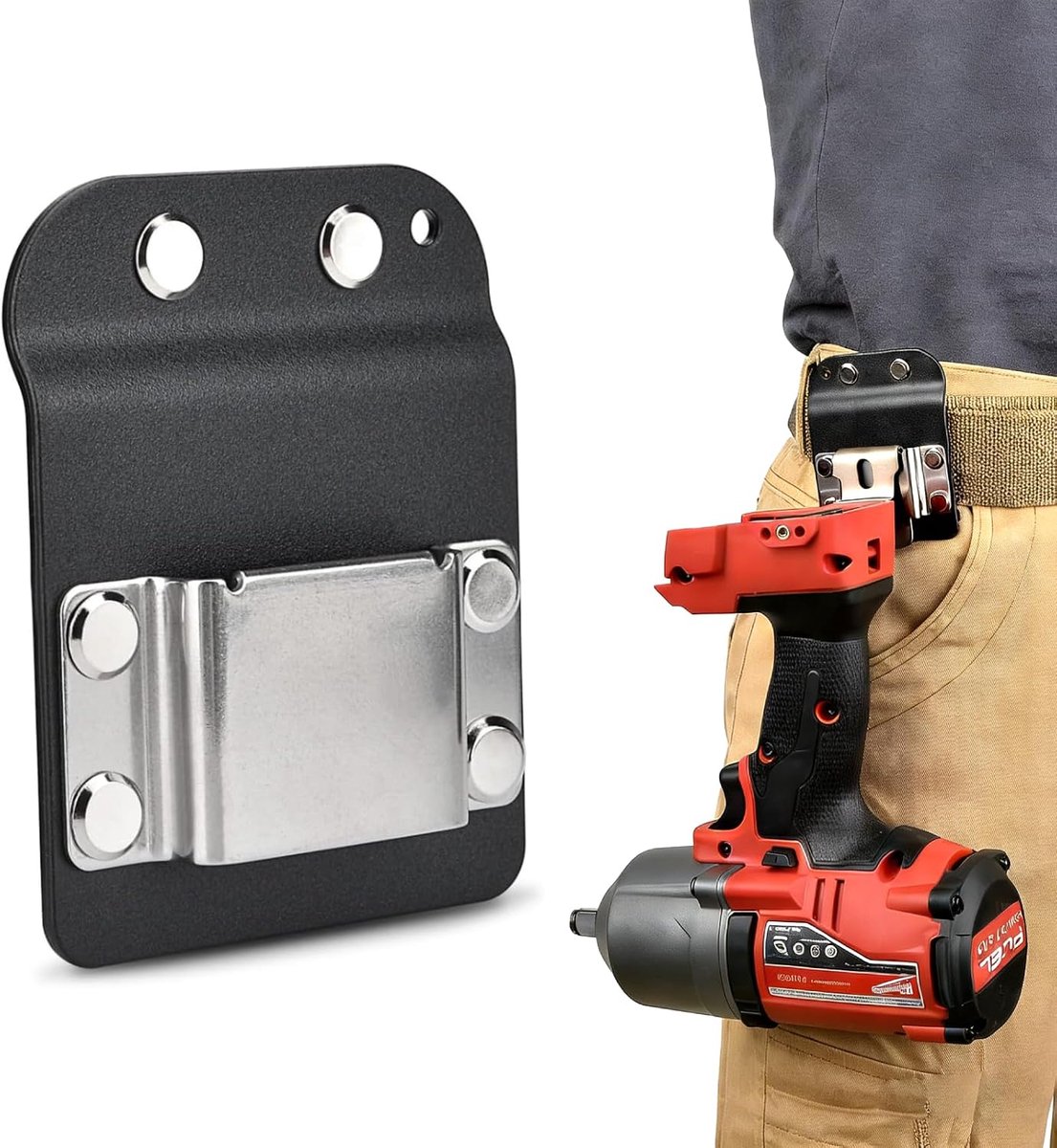 Clip-on gereedschap riemclip, 304 roestvrij stalen boorgereedschapshouder voor gereedschapsriem, gereedschapsriemhouder voor accuboormachine, slagschroevendraaier, nagelmachine, meetlint