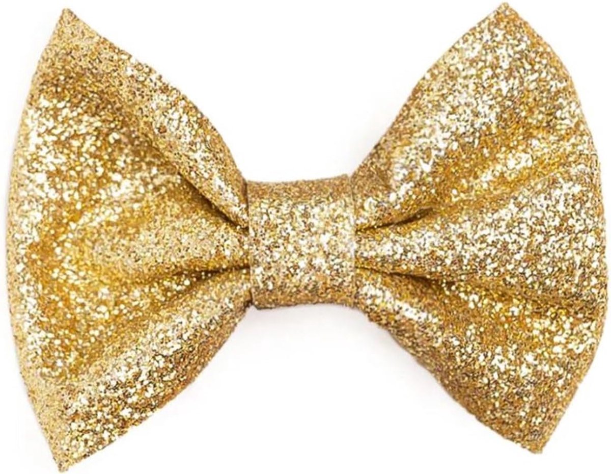 Haarspeld met strik 9 cm - Goudkleurig met glitter - Elegante haaraccessoire - Verfijnde uitstraling - SnelShoppen