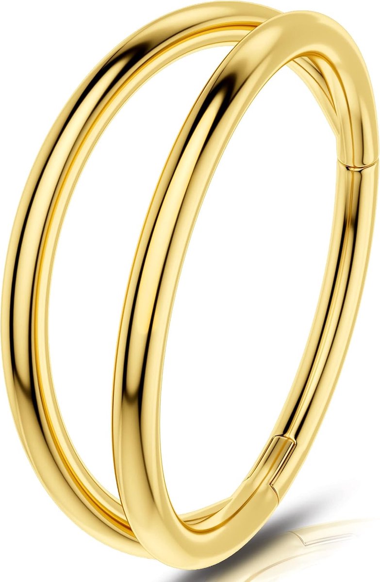 18G 1.0mm Nose Ring Hoop Helix Earring Gold Daith Clicker Hinged Segment Stainless Steel Nostril Cartilage