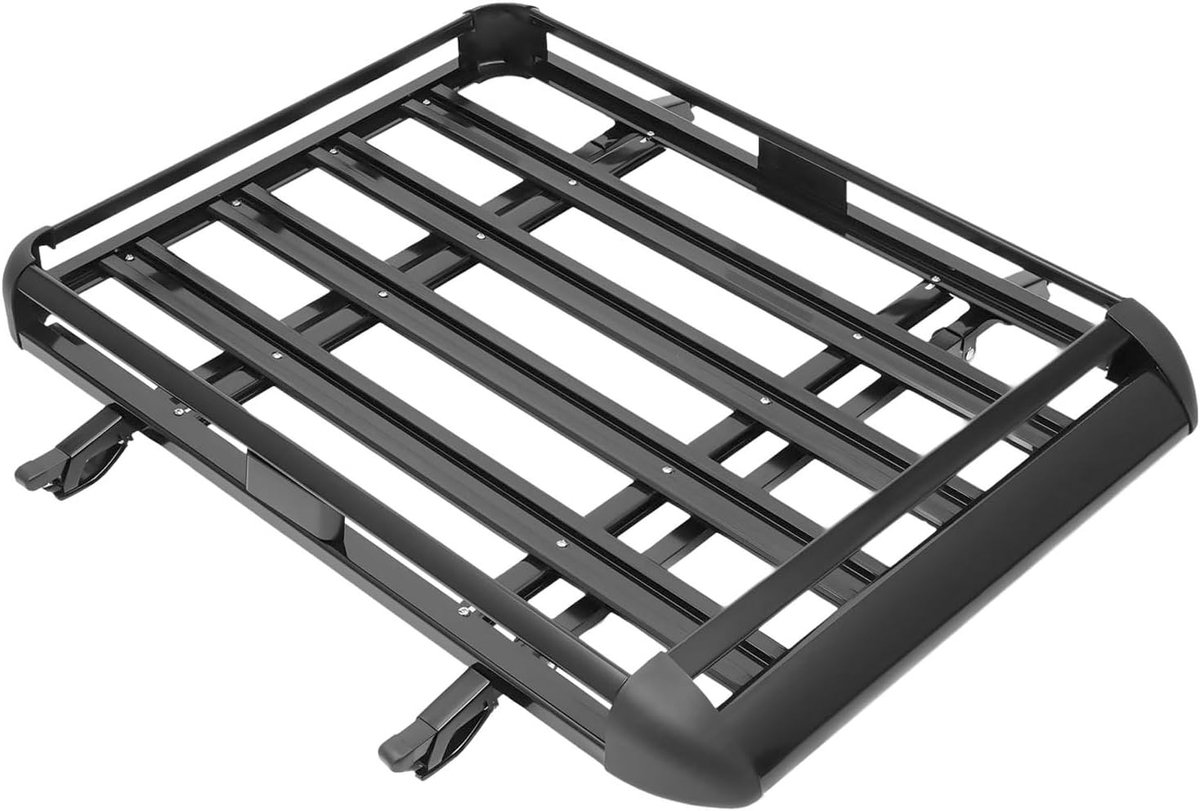 Dakbagagedrager, dakmand, auto, imperiaal, groot, zwart, aluminium, autodak, bagagedrager, rek, mand, badkuip, vrachtraildrager