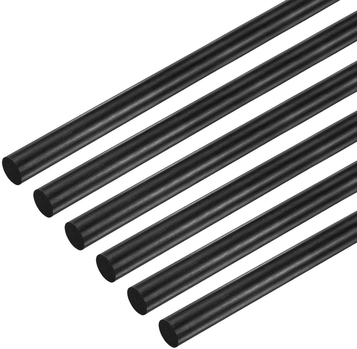 METERXITY 6 staven van koolstofvezels, lengte 200 mm, diameter 6 mm, solide, matte koolstofvezelstang, voor op afstand bestuurde vliegtuigen/quadcopter-arm