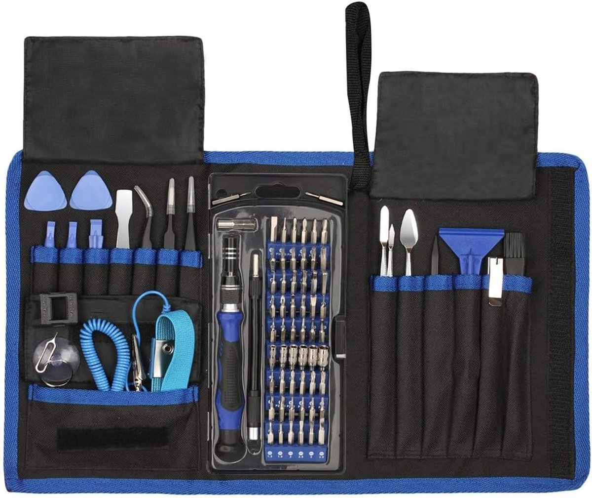 79-in-1 precisie-schroevendraaierset, magnetische schroevendraaierbitset, professionele elektronische reparatieset met flexibele shaft, draagbare tas voor