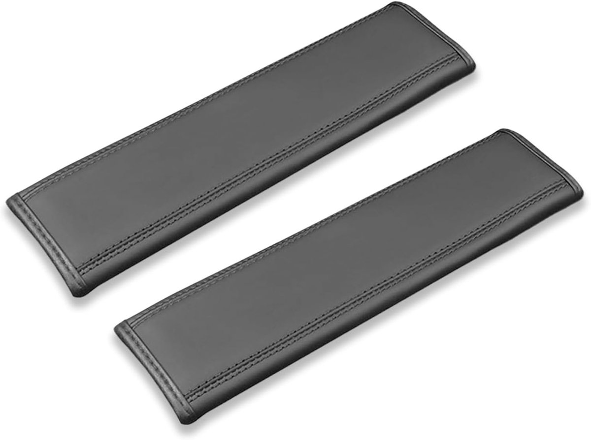 2 stuks gordelkussens auto, veiligheidsgordel-schouderbescherming, veiligheidsgordelkussen, voor volwassenen en kinderen, met zwarte naad, zwart