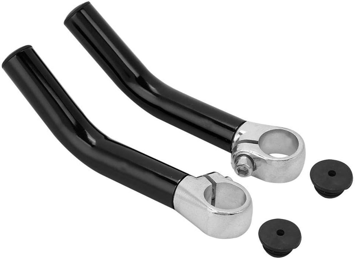 Fietsstuur, binnenklem - binnenklem 1 paar aluminiumlegering fiets stuurhandvat uiteinde stuuruiteinde met stopper voor 22,2 mm stuurvervanging (zwart)