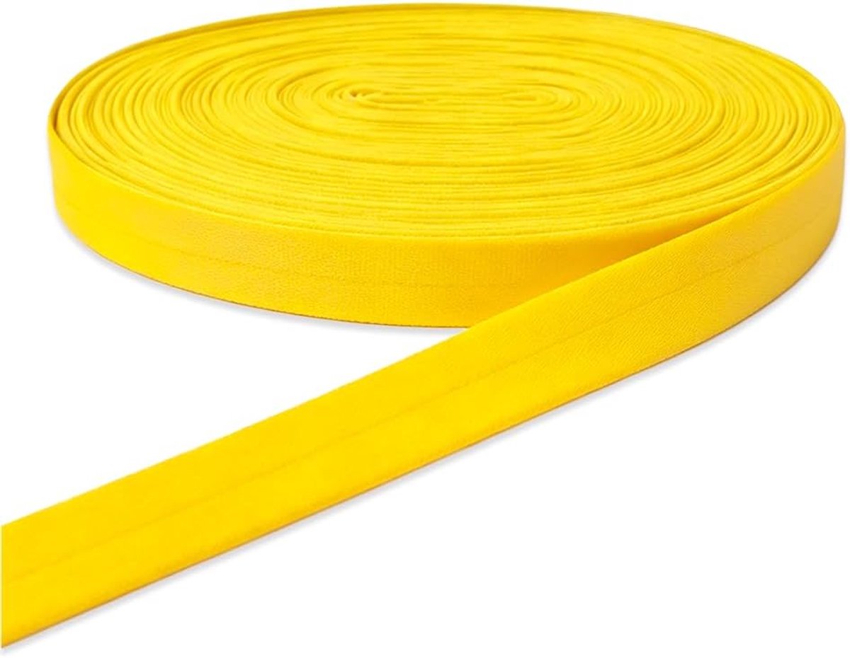 C605-2020 Biasband, jersey, biasband, elastische rand, 20 mm, 20 mm, geel