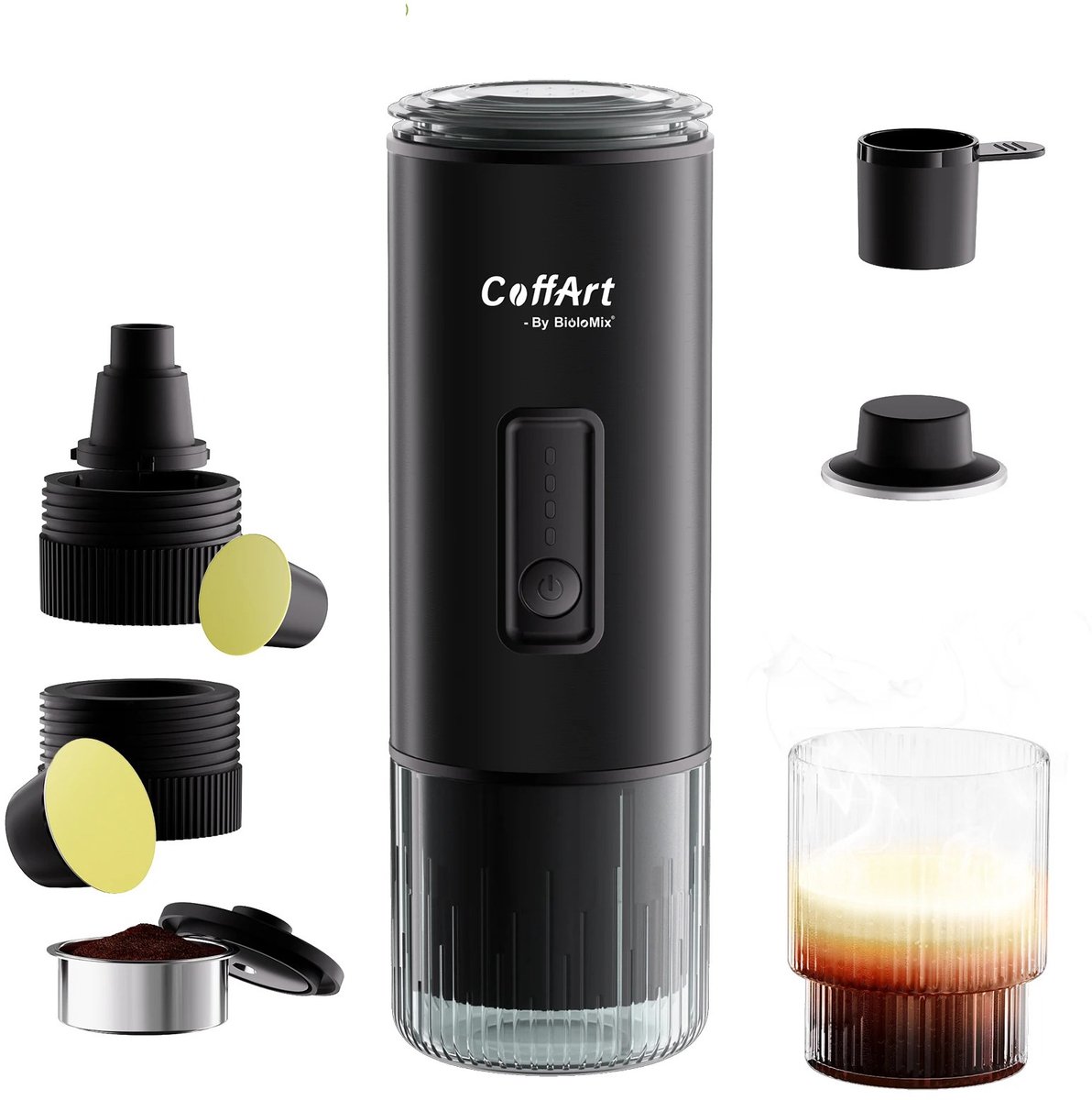 Brandistry - Koffiezet Apparaat - Draagbare Koffiezet Apparaat - Espressomachine - Elektrisch Koffiezetapparaat - 3 In 1 - Zwart