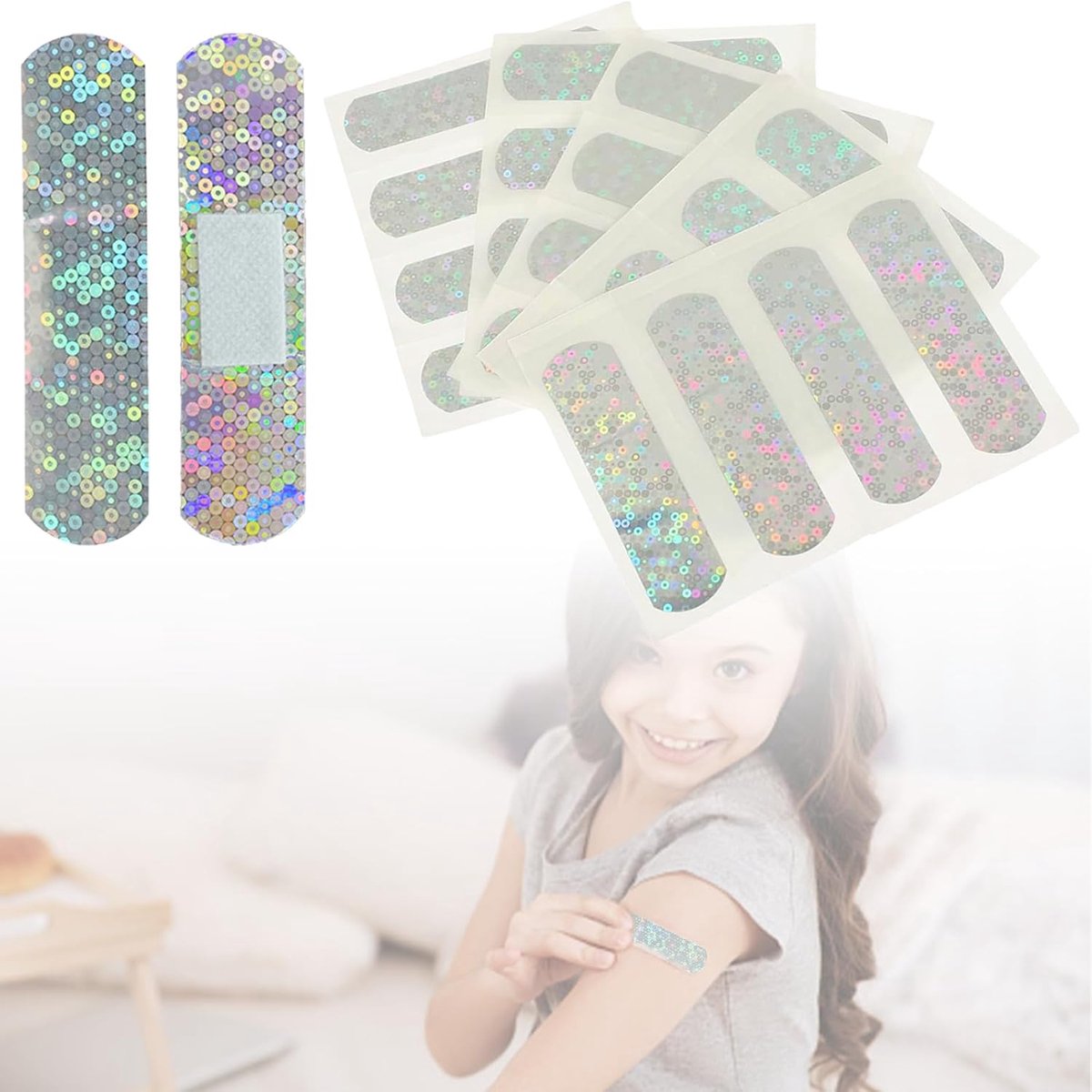 Glitterbandage 100 Stuks - Glanzend Design - Hypoallergeen - Leuk voor Wondverzorging - ShopVlot