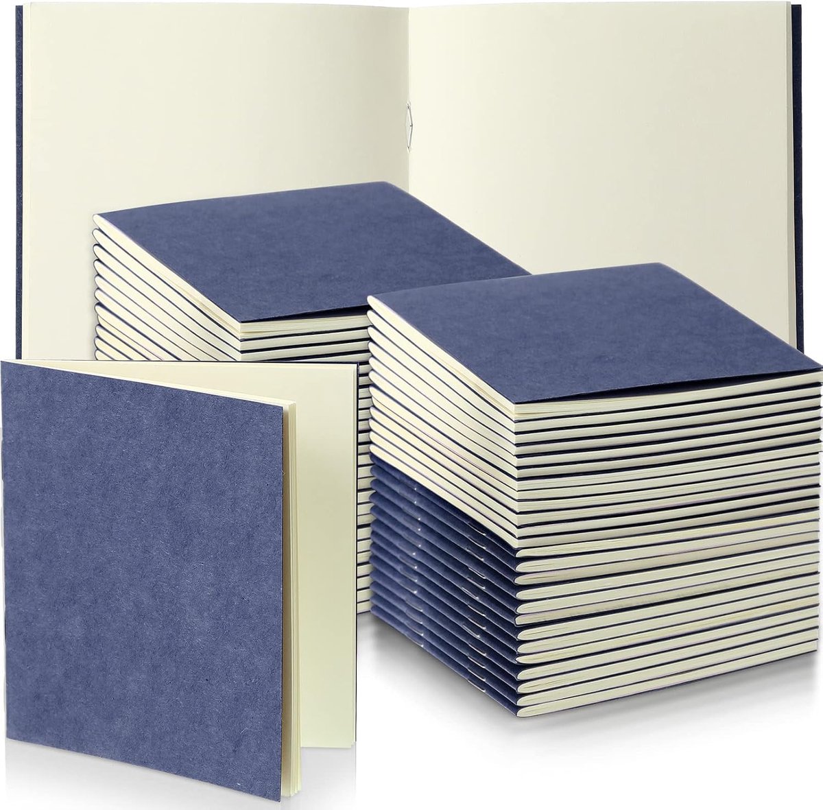 Mini notitieboekjes 10.5 x 10.5 cm - kraft papier - 50 stuks - ideaal voor school en onderweg - ShopVlot