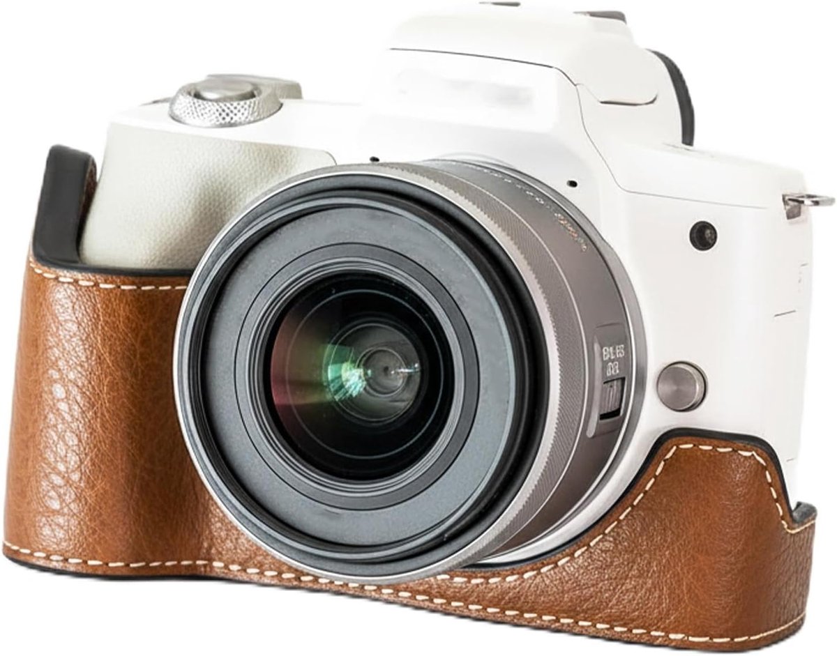Camera hoes voor Canon EOS M50/M50 Mark II - PU leer - met handvat en open onderkant - bescherming tijdens gebruik - ShopVlot