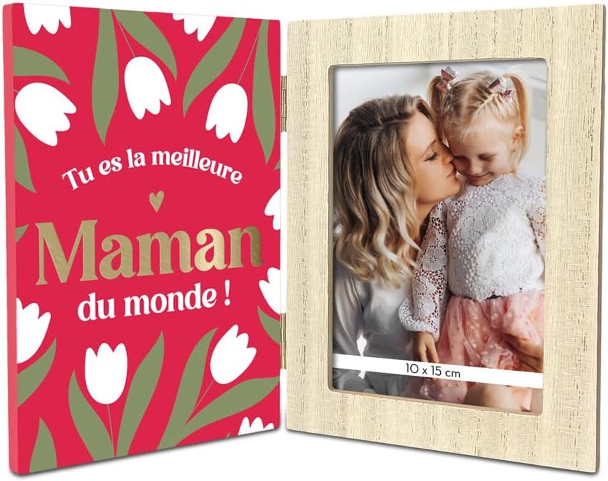 Dubbele fotolijst - beste moeder ter wereld - stijlvolle uitstraling - perfect cadeau - ShopVlot