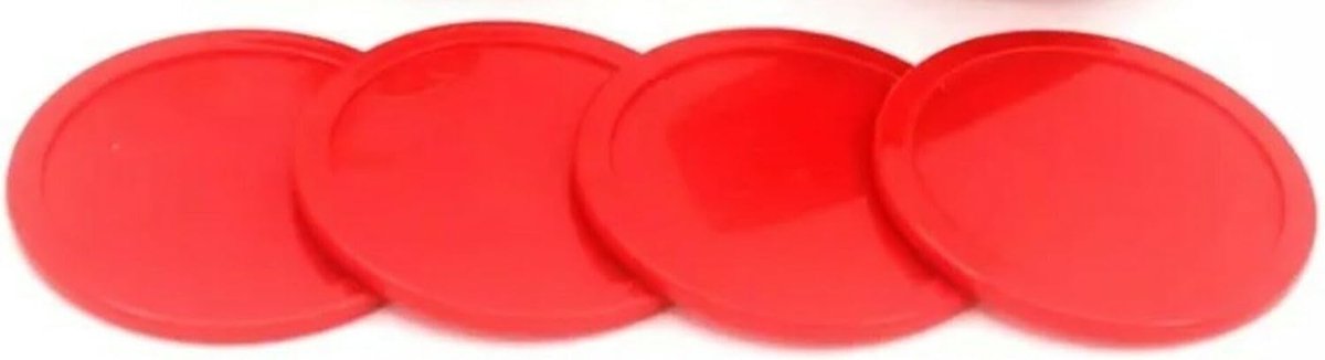 Air hockey pucks 64mm - Rood - Geschikt voor 6 en 7 ft tafels - Set van 4 stuks - ShopVlot