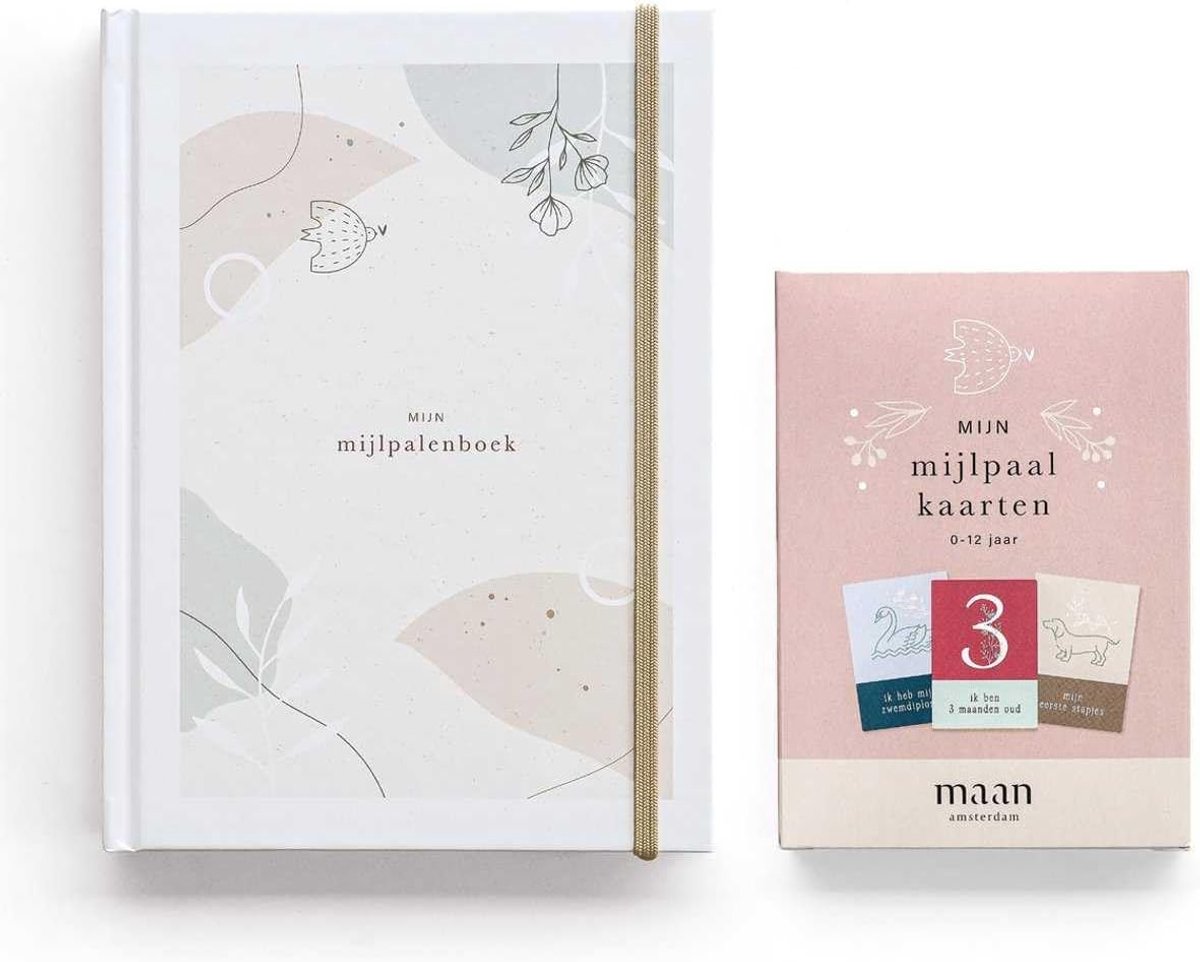Mijlpaalkaarten set + mijlpalenboek - Invulboek voor 0 t/m 12 jaar - Inclusief 50 mijlpaalkaarten - ShopVlot