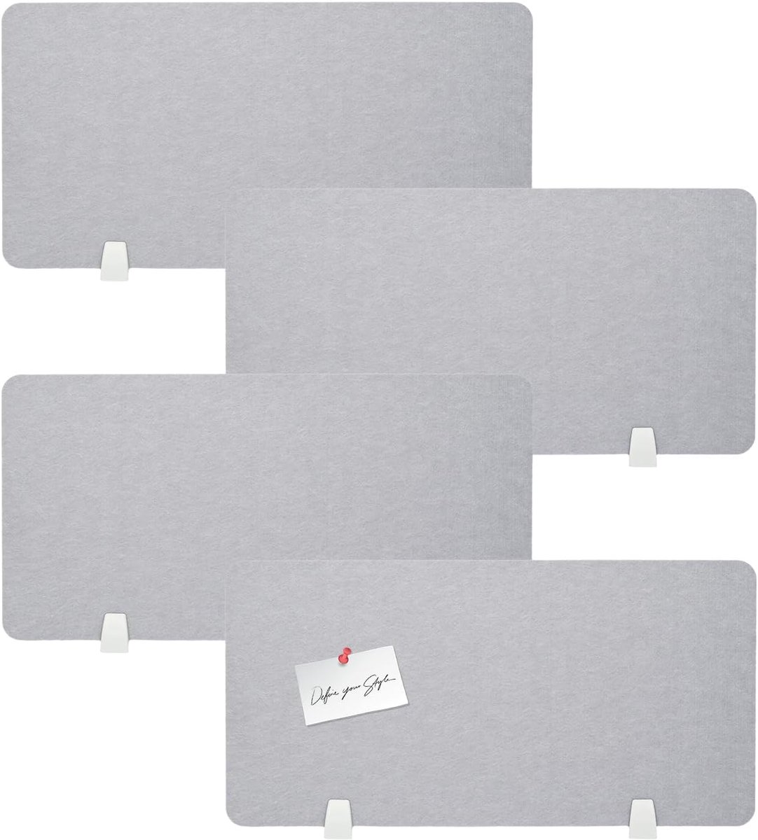 Bureauverdeler 4 Stuks - 40 x 80 cm - Vilt Tafelpartition - Geluidsisolatie voor Werkruimtes - ShopVlot