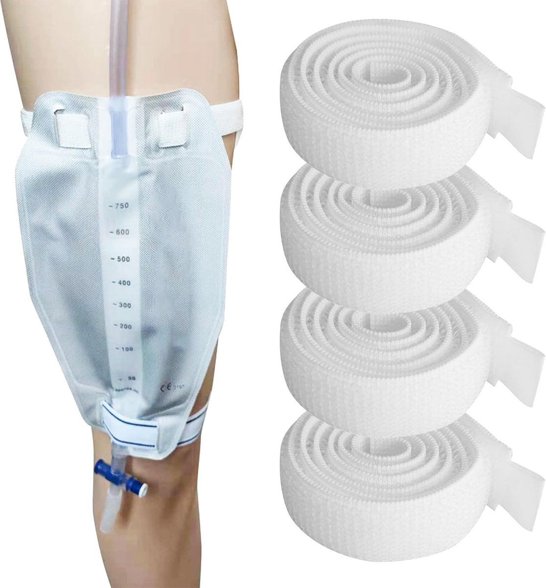Urinezak houders 4 stuks - Catheter riemen - 60 cm lengte - Comfortabel en flexibel gebruik - ShopVlot