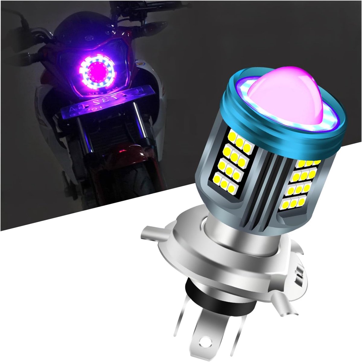 H4 LED Motorfiets Koplamp - 25W Superhelder - 4 Verlichtingsmodi - Ideaal voor Veiligheid - ShopVlot