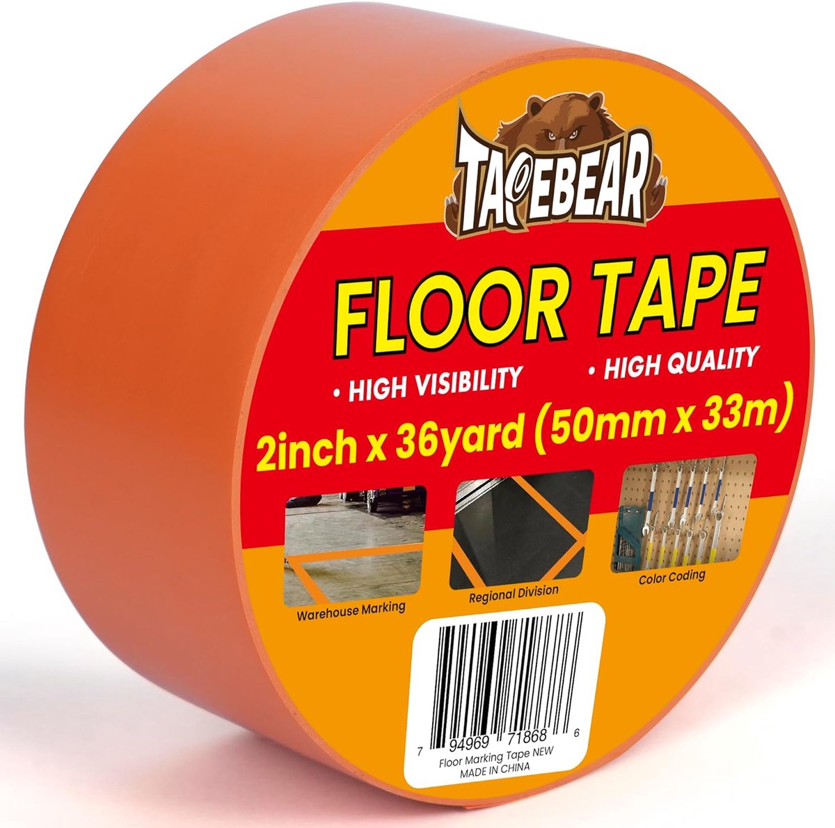 Vloertape 50 mm x 33 m - Oranje veiligheidsmarkering - Slijtvast en waterdicht - Ideaal voor kleurcodering - ShopVlot