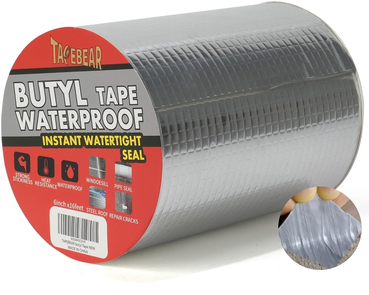 Butyl tape 150mm x 5m - waterdicht aluminium - sterke hechting - ideaal voor dakreparatie - ShopVlot