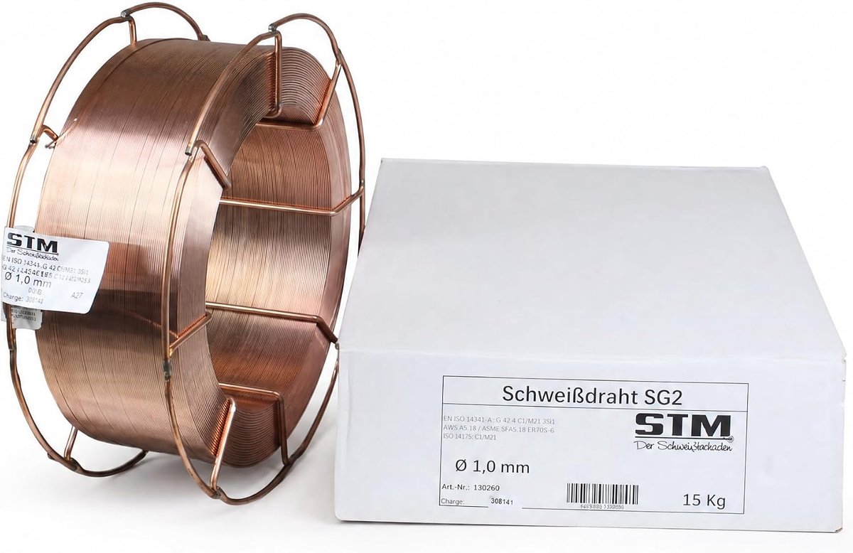 MIG MAG staal lasdraad Ø 1 mm SG2 CO2 G3Si1 - 15 kg K300 - voor sterke verbindingen - perfect voor lassen - ShopVlot