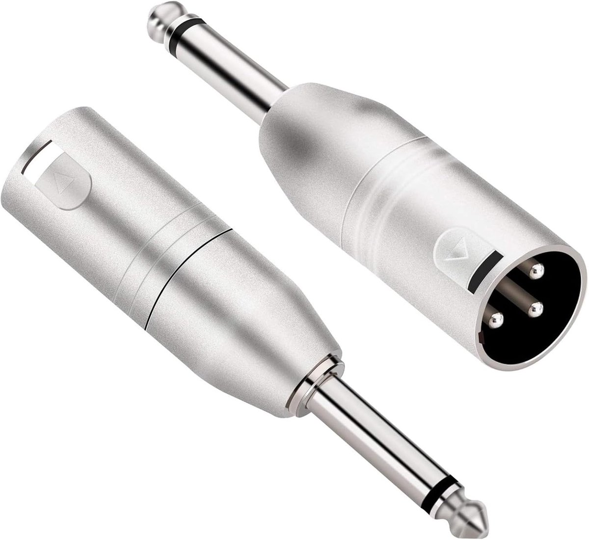 6,35 mm TS mono naar XLR adapter - 2 stuks - audio-aansluitadapter - betrouwbare signaaloverdracht - ShopVlot